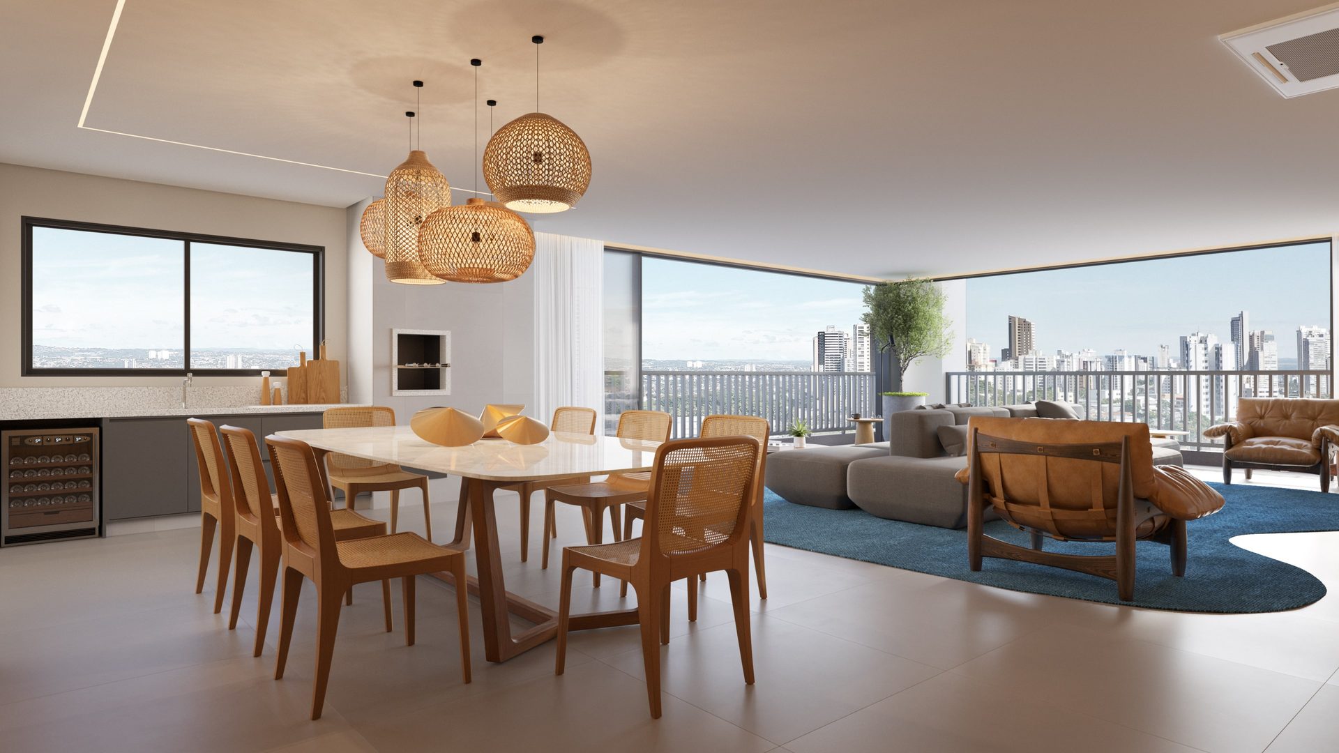 Espaço gourmet da penthouse do Island Vaca Brava (imagem ilustrativa)