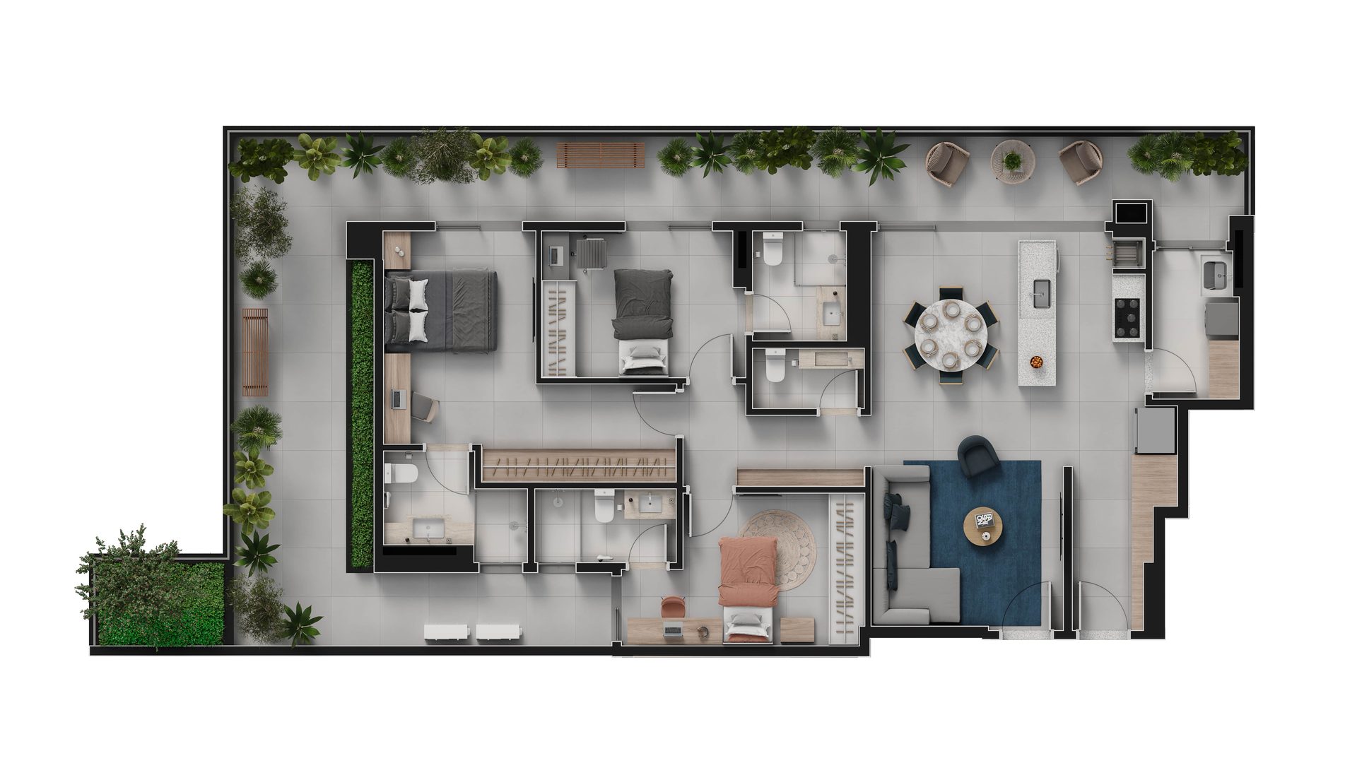 Planta baixa da garden house, final 04, Island Vaca Brava